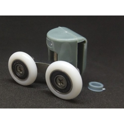 Ролики каб. душ.серые два колеса 22мм верхние (2отвер)