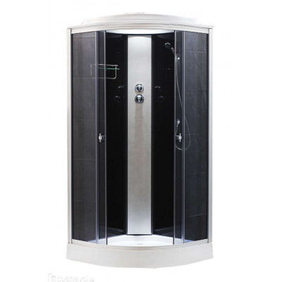 Душевая кабина 90х90 Н/П без электрики чер. ст. 4122D Аквапульс
