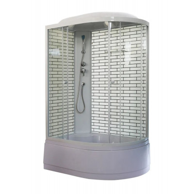 Душевая кабина 120х80 В/П без электрики бел. ст. белый кирпич BST5006 L Р ОДА