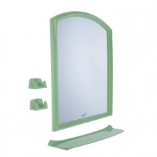 Зеркало в пластик рамке с набором для ванной зеленый Люми Лайн 3393139