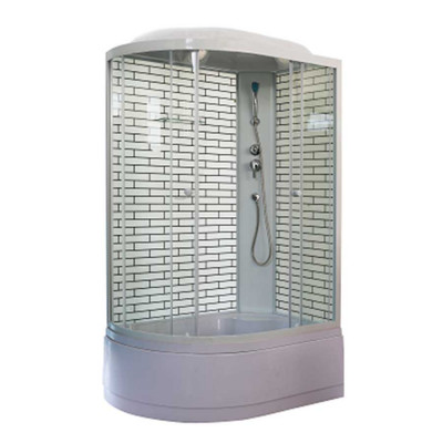 Душевая кабина 120х80 В/П без электрики бел. ст. белый кирпич BST5006 R ОДА