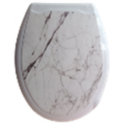 Сиденье для унитаза пластик универсал белый мрамор