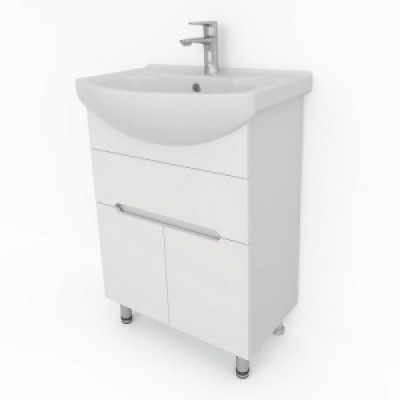 70 Моника белая тумба 67х70х32 с умывальником Балтика 70 + 1 ящ