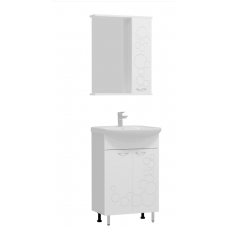 55 Орфей Белый глянец шкаф с зерк. 55х70х13 без освещения