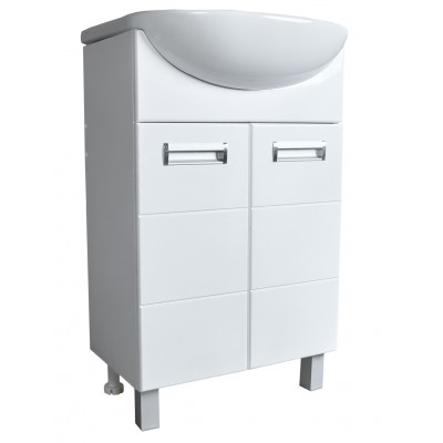 50 ЛайтЗМ белая тумба 50х85х30 2 двери 1746 (01) с умыв. Уют 50