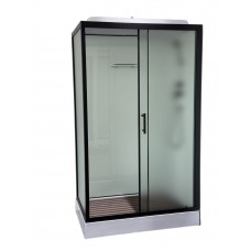 Душ.кабина 120х80 Н/П без элек.бел.ст. ЗМ-22 L/R черный профиль.универ.прямоугольная