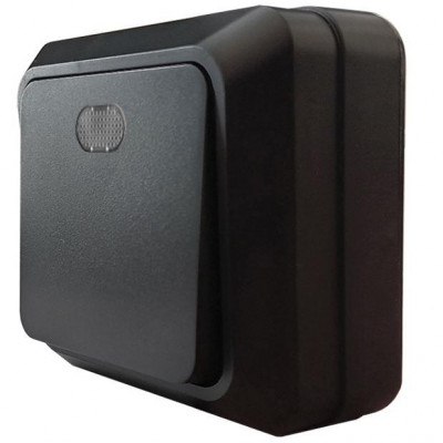 Олимп Выключатель Универсал 1кл с подсв.о/у 2212 черный