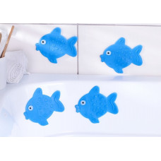 Коврик д/ванной мини Рыбка синий (двухстор)