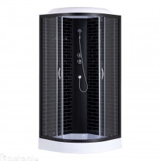 Душевая кабина 100х100 Н/П без электрики бел. ст. Лоранто CS-6610-13GB черный кирпич