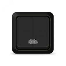 Олимп Выключатель Универсал 2кл с подсв.о/у 2214 черный