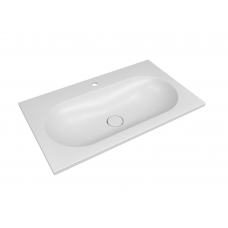 Умывальник накладной белый Гаванна 800х450х140 литьевой мрамор с переливом