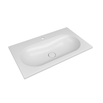 Умывальник накладной белый Гаванна 800х450х140 литьевой мрамор с переливом