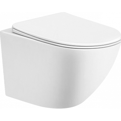 Унитаз белый подвесной 3105 Линкор безободковый сидение полипропилен тонкое микролифт,быстросьем ОДА