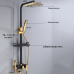 Стойка душа черный золото JIEFADZ 98-65 с гиген. душем  (душевая система с тропическим душем)
