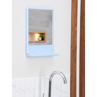 Зеркало пластик рамка для ванной светло-голубой Беросси Токио 868776