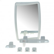Зеркало в пластик рамке с набором для ванной белый мрамор Беросси 868705