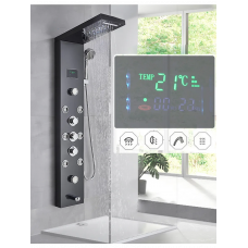 Стойка душа черный Wermixer (душевая система с тропическим душем)