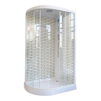 Душевая кабина 120х80 Н/П без электрики бел. ст. белый кирпич 5007 R  Р ОДА