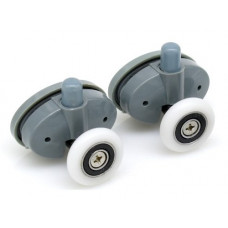 Ролики каб. душ.серые одно колесо 22мм нижние (2 отверстия) Ролики каб. душ.серые одно колесо 22мм нижние (2 отверстия)