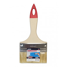 Кисть плоская 100мм 4" пласт. ручка натуральная щетина Столичная Акор