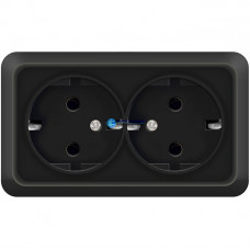 Олимп Розетка Универсал 2-я с/з о/у 2216 черный