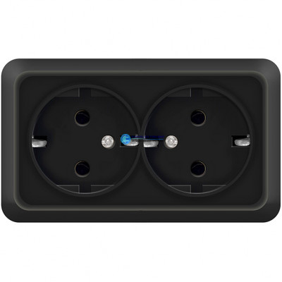 Олимп Розетка Универсал 2-я с/з о/у 2216 черный