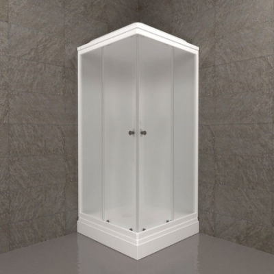 Душевая кабина 90х90 Н/П без электрики бел. ст. Вельвет-Квадрат Тритон