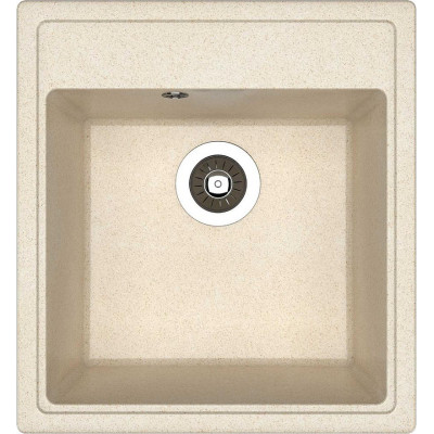 Мойка камень 470х510 квадрат латте Ника СМс Флорентина с сифоном