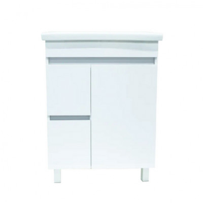 70 Грани 2 белая тумба 70х45х85 БЕЗ УМЫВАЛЬНИКА два ящика+ одна дверь