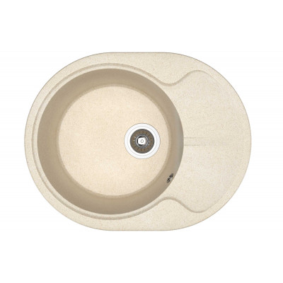 Мойка камень 620х510х217 овал крыло Латте Берта 620 с сифоном Флорентина