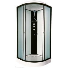 Душевая кабина 90х90 Н/П без электрики бел. ст. 4122D Аквапульс черный профиль
