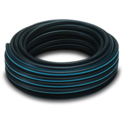 Труба ПНД 32 питьевая черная с синей полосой 100м Цена за 1 метр