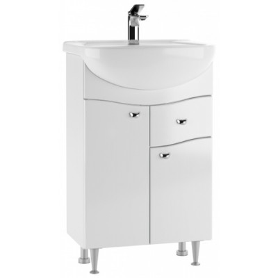 55 Волна белая тумба 55х72х30 с умыв. Исеть 55/Элегия 55 с ящиком В1