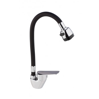 Смеситель кухня шар. гибкий гусак цв. черный Воден 4429 А27N (10шт/кор)