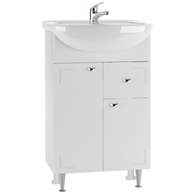 55 Классик белая тумба 55х72х30 с умыв. Исеть 55/Элегия 55 с ящиком В1