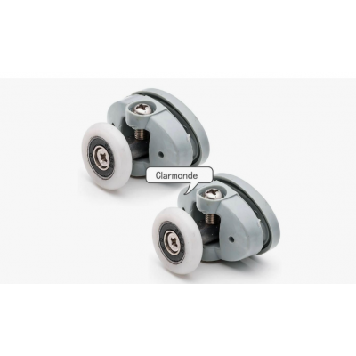 Ролики каб. душ.серые одно колесо 22мм верхние (1 отверстие)