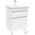 60 Смарт 1 Белая тумба 60х85 БЕЗ УМЫВАЛЬНИКА один ящик+ две дверки