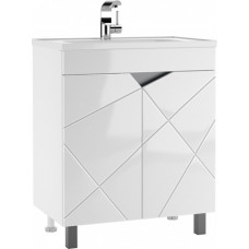 70 Вектор белый тумба с умывальником Комо 70