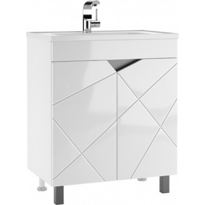 70 Вектор белый тумба с умывальником Комо 70