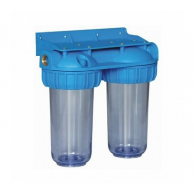 Фильтр магистральный для очистки воды ДВОЙНОЙ Слим Лайн 10-1" Аквабрайт