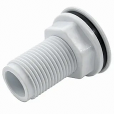 Врезка с фланцем для резервуара 1/2 ПЛАСТИК (Врезка для бочки с гайкой 1/2)