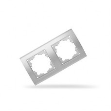 Бриллиант серебро Рамка Универсал 2-х местная горизонтальная 7949711