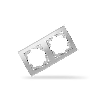 Бриллиант серебро Рамка Универсал 2-х местная горизонтальная 7949711