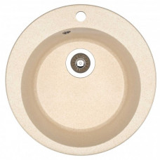 Мойка камень 500 круг Латте Ротанг с сифоном