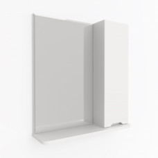 62 Моника белый шкаф с зерк. 62х70 правый без освещения