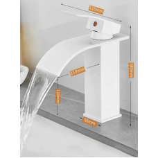 Смеситель умывальника шар. цв. белый низкий Водопад АкваСити