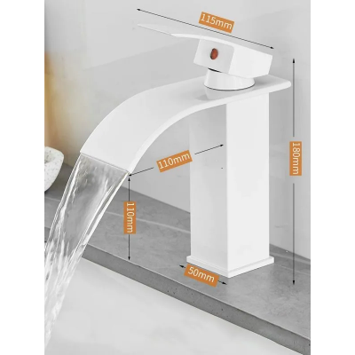 Смеситель умывальника шар. цв. белый низкий Водопад АкваСити