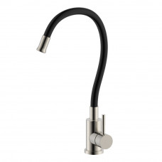 Смеситель кухня шар. гибкий гусак цв. черный D58308S-6 35мм Дивино