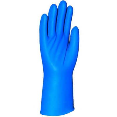 Перчатки резиновые Латекс особопрочные L синие (уп25)