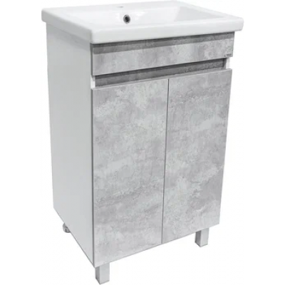 50 Дуэт Бетон тумба 46х85х30 БЕЗ УМЫВАЛЬНИКА